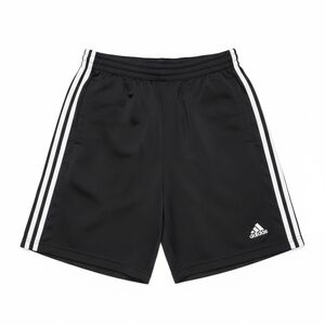 Adidas Men's Black Athletic Shorts with White Stripes